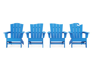 POLYWOOD® Wave Collection 4-Piece Adirondack Chair Set