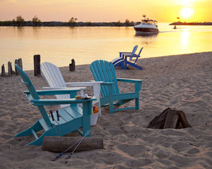 Adirondacks chairs are a great additon to any outdoor area.   Use them around a fire pit, accent chairs or out on the dock.