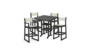 POLYWOOD EDGE Sling 5-Piece Trestle Bar Conversation Group