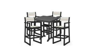 POLYWOOD EDGE Sling 5-Piece Trestle Bar Dining Group