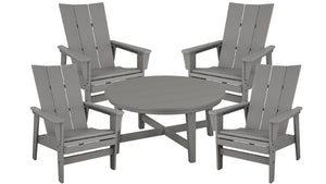 POLYWOOD Modern Grand Upright Adirondack 5-Piece Group