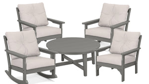 POLYWOOD Vineyard Deep Seating Rocking Conversation 5-Piece Group