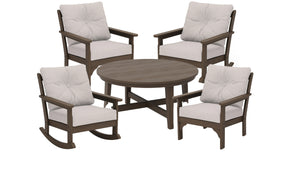 POLYWOOD Select Vineyard Deep Seating Rocking Conversation 5-Piece Group