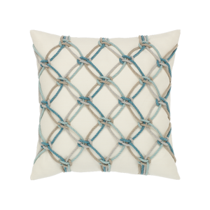 Elaine Smith Aqua Rope Pillow