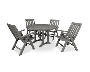 POLYWOOD® Vineyard 5-Piece Nautical Trestle Folding Dining Set