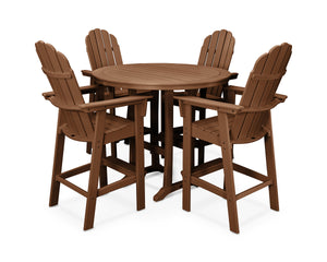 POLYWOOD® Vineyard Adirondack 5-Piece Nautical Trestle Bar Set