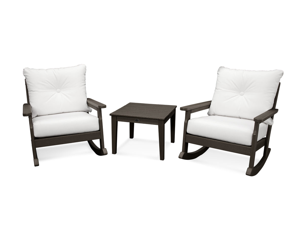 POLYWOOD® Vineyard 3-Piece Deep Seating Rocker Set - Vintage Finish ...