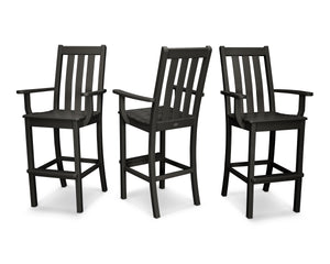 POLYWOOD® Vineyard Bar Arm Chair 3-Pack