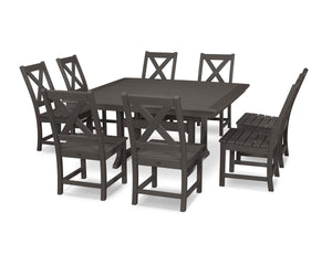 POLYWOOD® Braxton 9-Piece Nautical Trestle Dining Set in Vintage