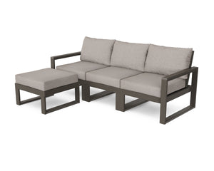 POLYWOOD® EDGE 4-Piece Modular Deep Seating Set with Ottoman in Vintage