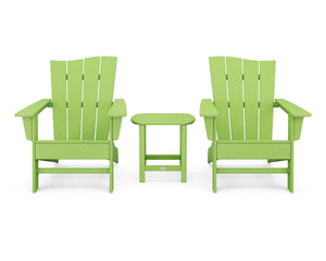 POLYWOOD® Wave 3-Piece Adirondack Chair Set