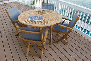 Royal Teak Sailmate 5-Piece Round Dining Group