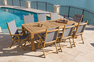 Royal Teak Florida Sling 9-Piece Dining Group